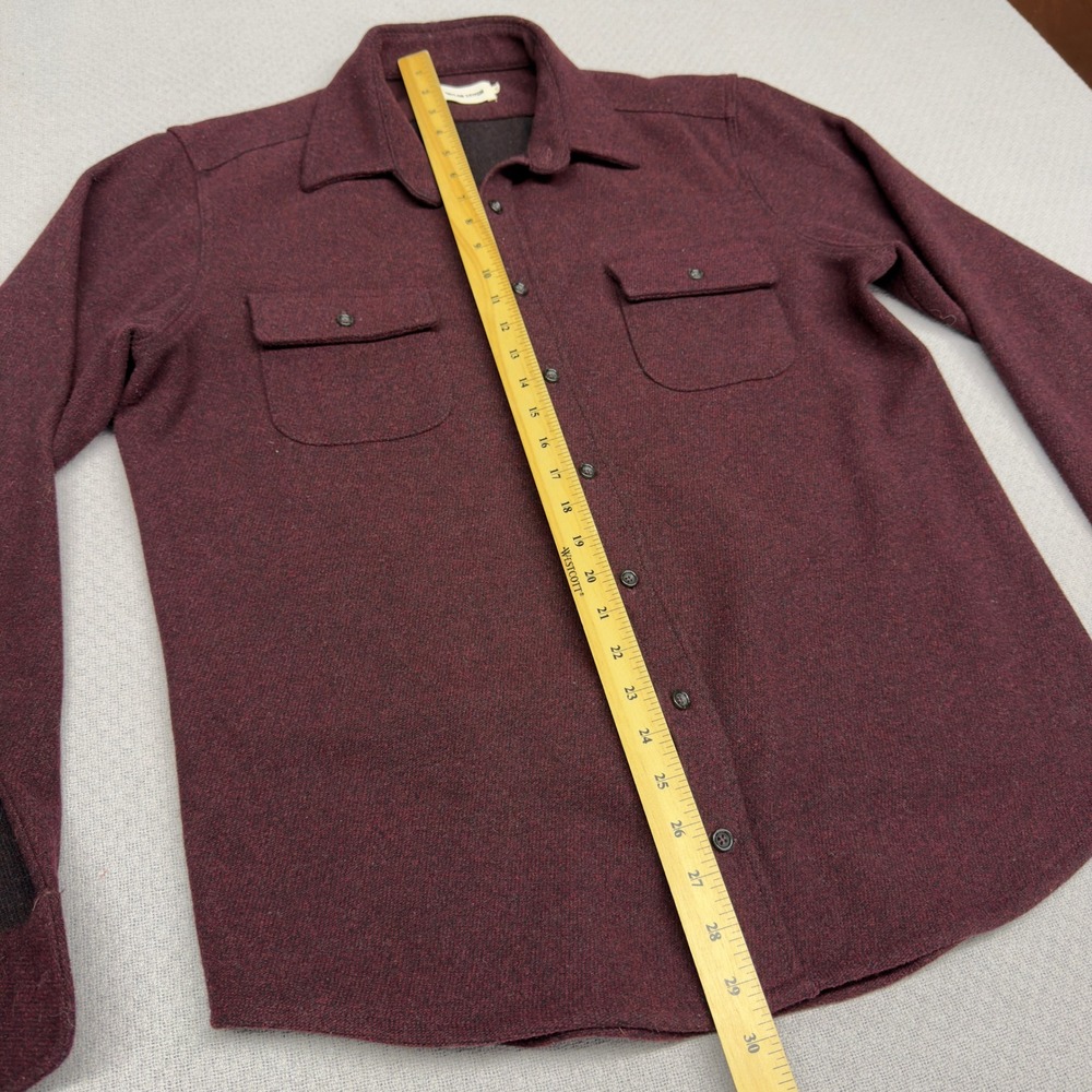 Taylor Stitch Wool Blend Maritime Shirt Mens 42 Large Burgundy Overshirt Shacket - Picture 6 of 7